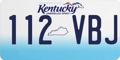 KY license plate 112VBJ