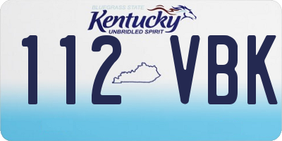 KY license plate 112VBK