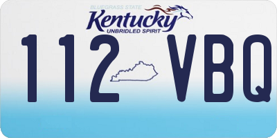 KY license plate 112VBQ