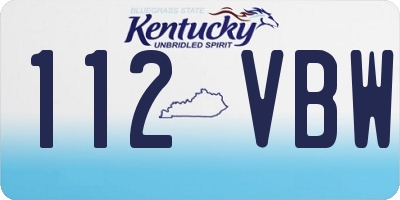 KY license plate 112VBW
