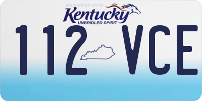 KY license plate 112VCE