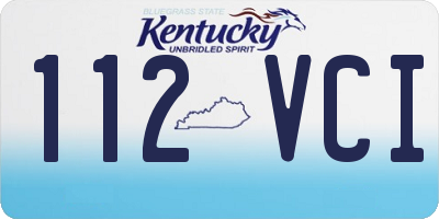 KY license plate 112VCI