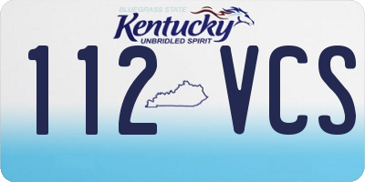 KY license plate 112VCS