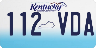 KY license plate 112VDA