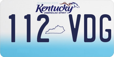 KY license plate 112VDG