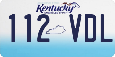 KY license plate 112VDL