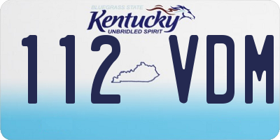 KY license plate 112VDM