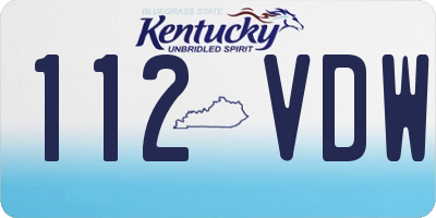 KY license plate 112VDW