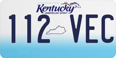 KY license plate 112VEC
