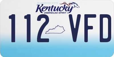 KY license plate 112VFD