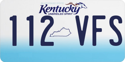 KY license plate 112VFS