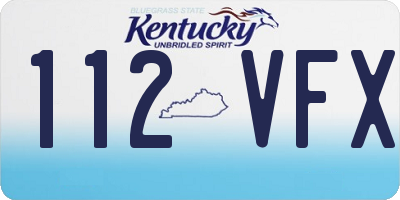 KY license plate 112VFX