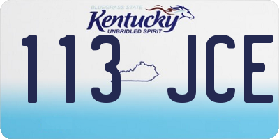 KY license plate 113JCE