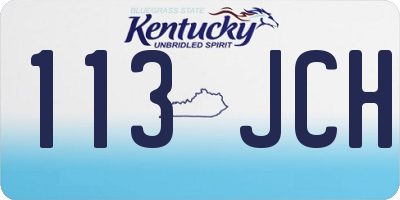 KY license plate 113JCH