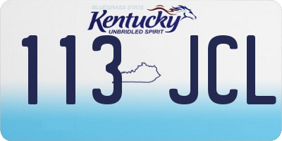 KY license plate 113JCL