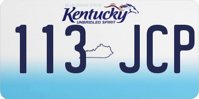 KY license plate 113JCP