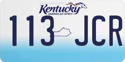 KY license plate 113JCR