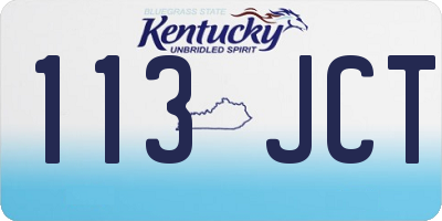 KY license plate 113JCT
