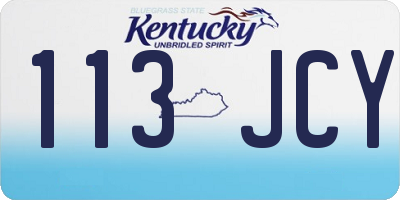 KY license plate 113JCY
