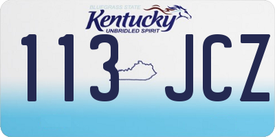 KY license plate 113JCZ