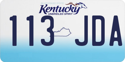 KY license plate 113JDA