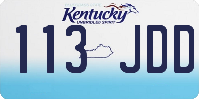 KY license plate 113JDD