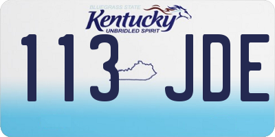 KY license plate 113JDE