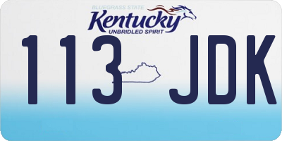 KY license plate 113JDK