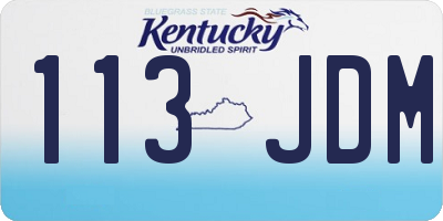 KY license plate 113JDM