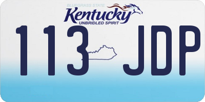 KY license plate 113JDP