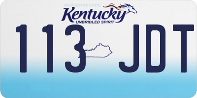 KY license plate 113JDT