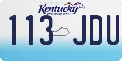 KY license plate 113JDU