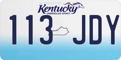 KY license plate 113JDY