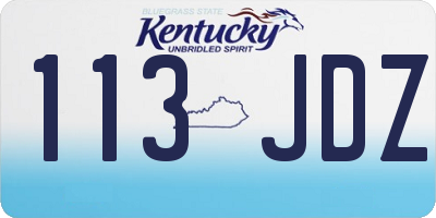KY license plate 113JDZ