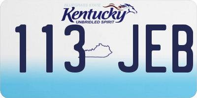 KY license plate 113JEB