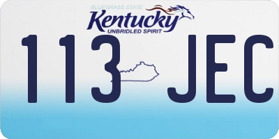 KY license plate 113JEC