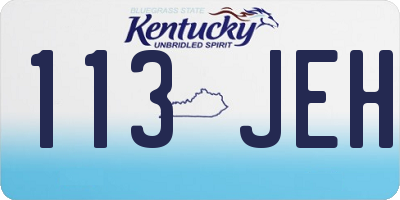 KY license plate 113JEH