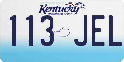 KY license plate 113JEL