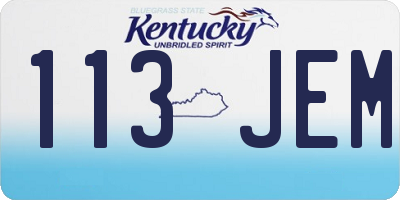 KY license plate 113JEM
