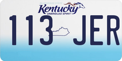 KY license plate 113JER