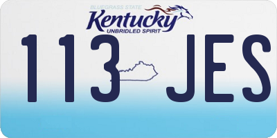 KY license plate 113JES