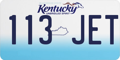 KY license plate 113JET