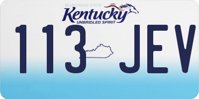 KY license plate 113JEV