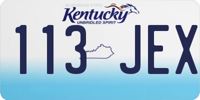 KY license plate 113JEX