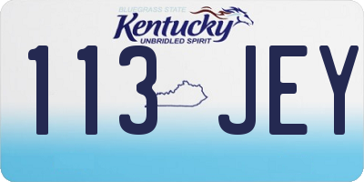 KY license plate 113JEY