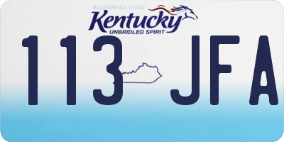 KY license plate 113JFA