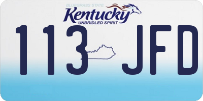 KY license plate 113JFD