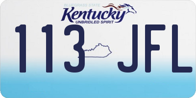 KY license plate 113JFL