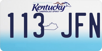 KY license plate 113JFN