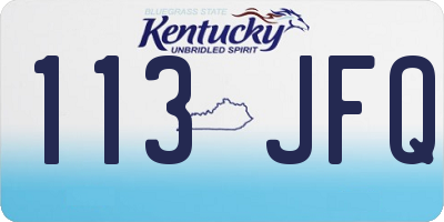 KY license plate 113JFQ